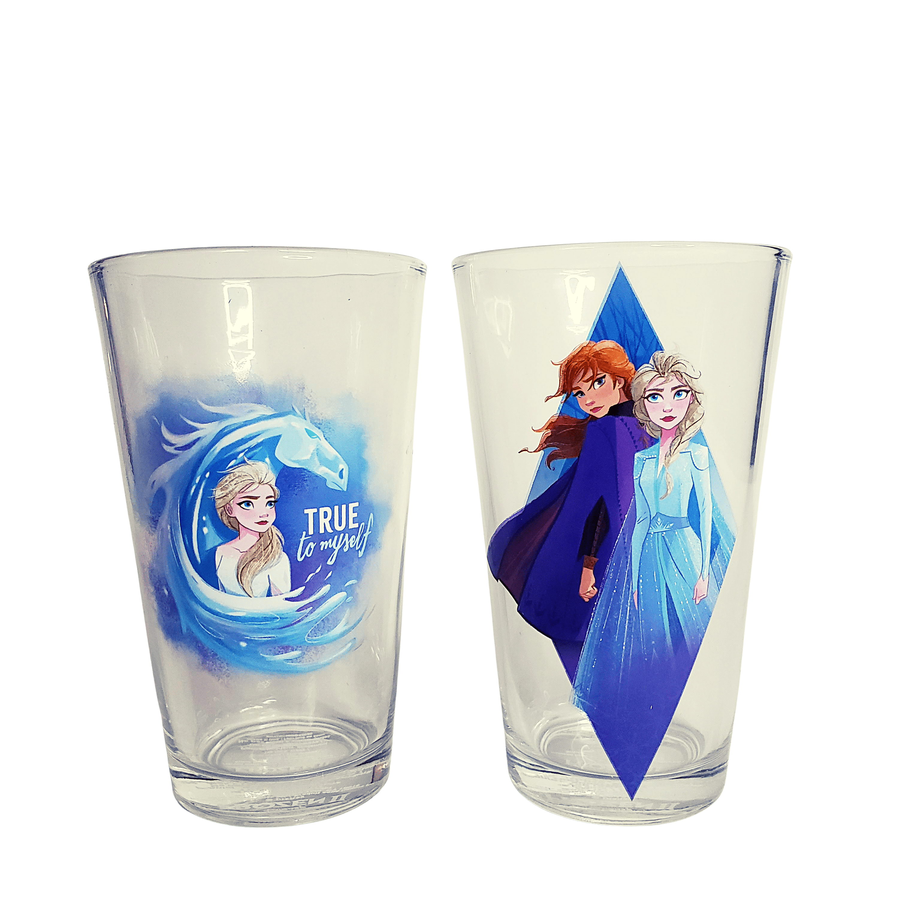 Disney's Frozen Elsa, Anna And Olaf Strong Bond Glass Tumbler Set Of 2  Tumblers