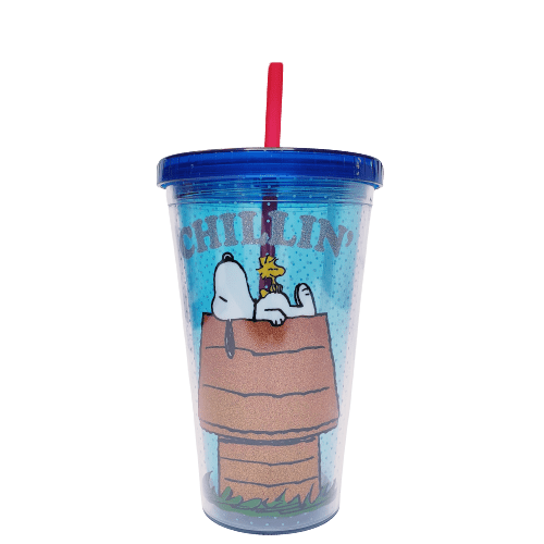 Peanuts Snoopy 20 oz. Glitter Travel Cup with Straw