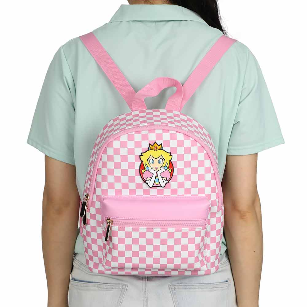 BioWorld Backpack Princess Peach Checkered Mini Backpack MPF6RCRSMBPP00