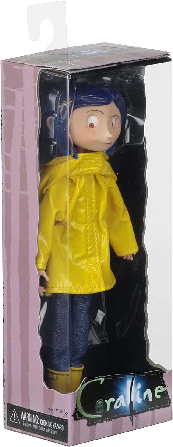 NECA Action Figure Laika Coraline 7" Bendy Doll In Yellow Raincoat 966N061920