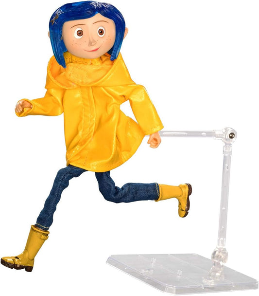 NECA Action Figure Laika Coraline 8" Articulated Action Figure In Yellow Raincoat 966N122220