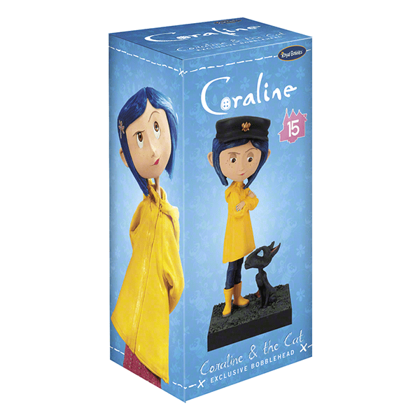 Royal Bobbles Action Figure Coraline: Coraline And Cat Bobblehead Statue RB1349