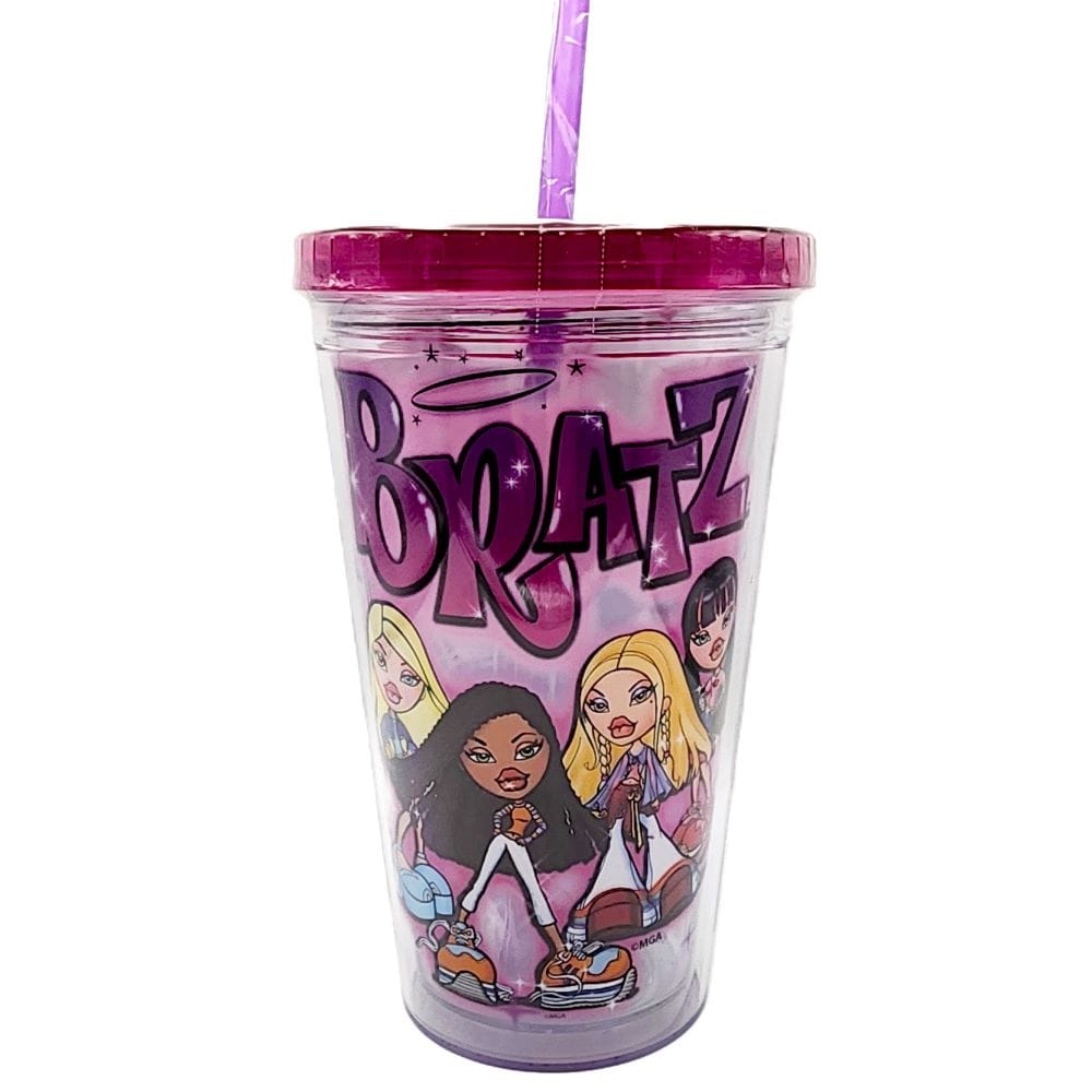 Silver Buffalo Tumbler Bratz Tumbler With Straw & Reusable Ice Cubes 16oz BTZ60181