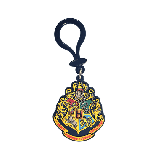 Monogram Keychain Wizarding World Harry Potter Hogwarts Crest Rubber Bag Clip WHP48066