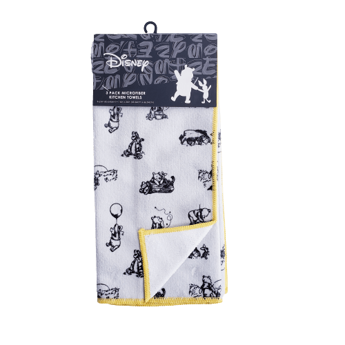 Best Brands Towel Disney Winnie Pooh Kitchen Towels 3-Pack BB1295002-y Gray & Yellow