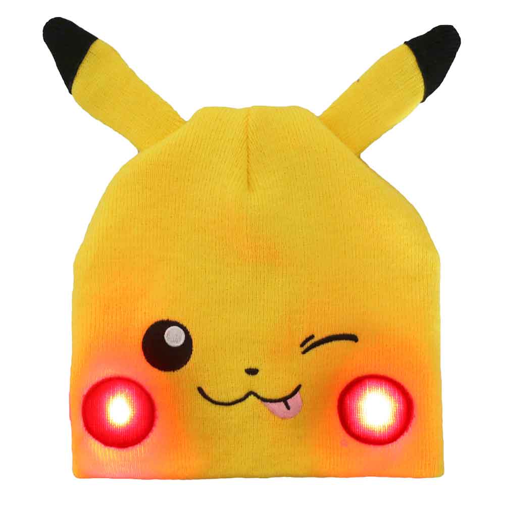 BioWorld Hat Pokemon Pikachu Beanie Hat With Ears & LED Cheeks KCM2GVDPOKPP00