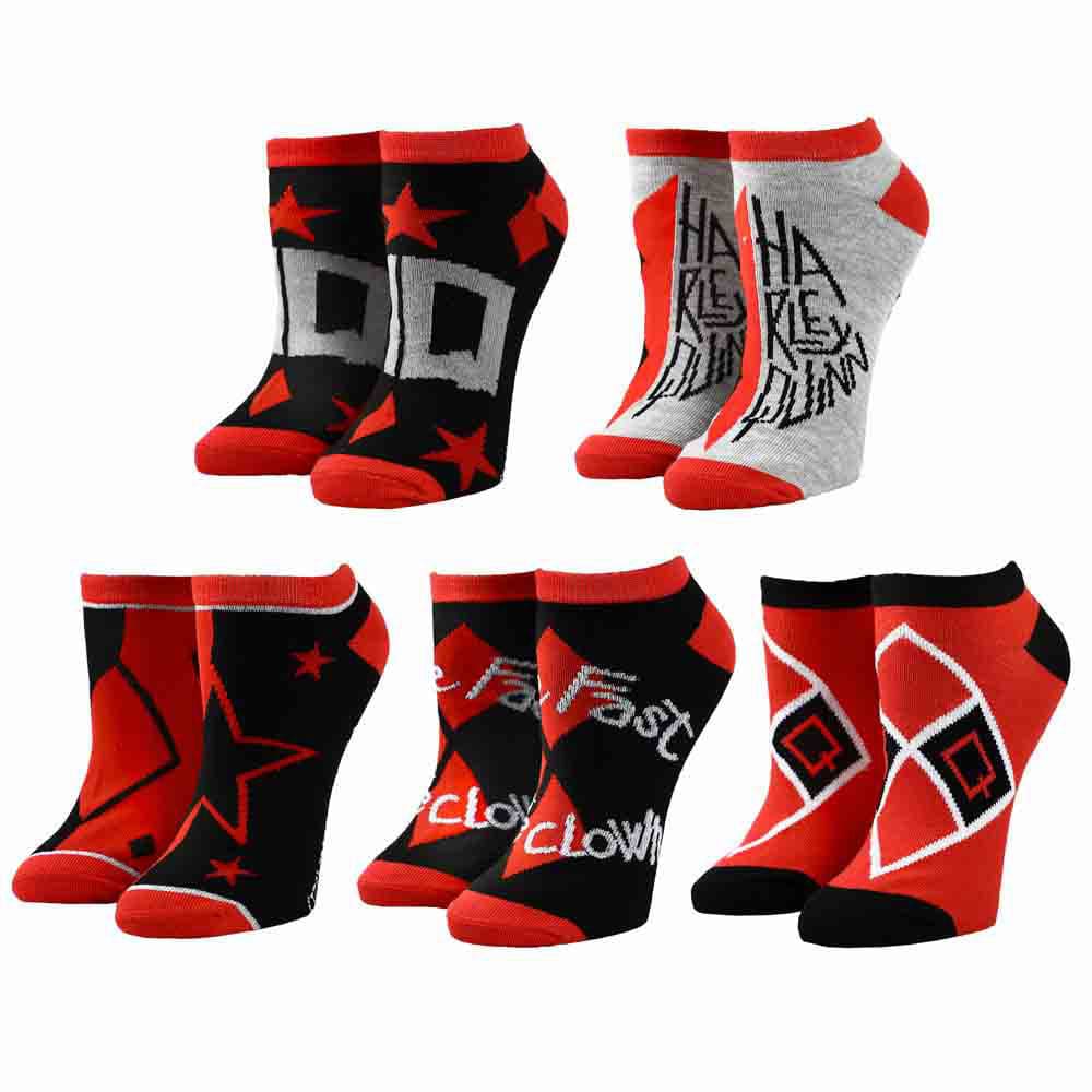 BioWorld Socks DC Comics Harley Quinn Ankle Socks 5pk ASF0DYASSQPP00