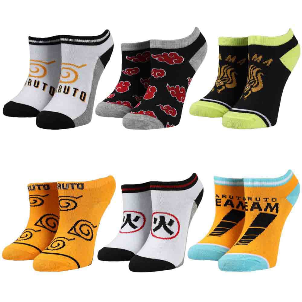 BioWorld Socks Naruto Youth Ankle Socks 6pk XY9UYFNAR00PP00