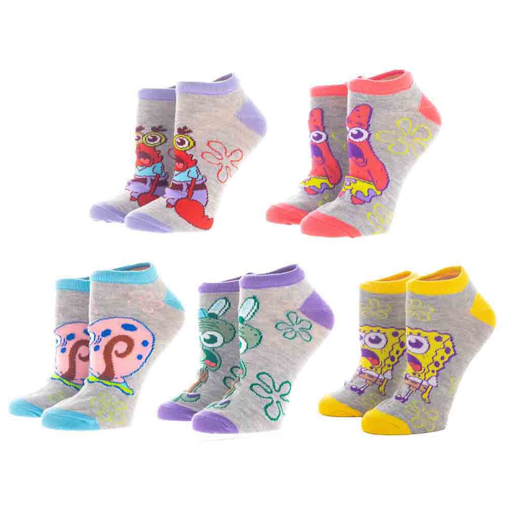 BioWorld Socks Spongebob Squarepants Ankle Socks 5pk XS980YSPO00PP00