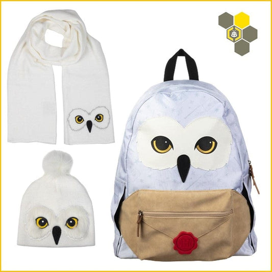 Collective Hobbees Gift HP Hedwig Backpack, Scarf & Beanie Hat Gift Set CHB2021HW