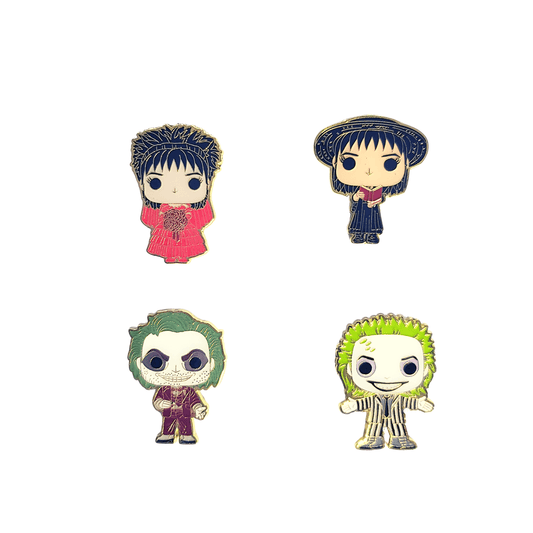 Tim Burton Beetlejuice Enamel Pins 4-pack