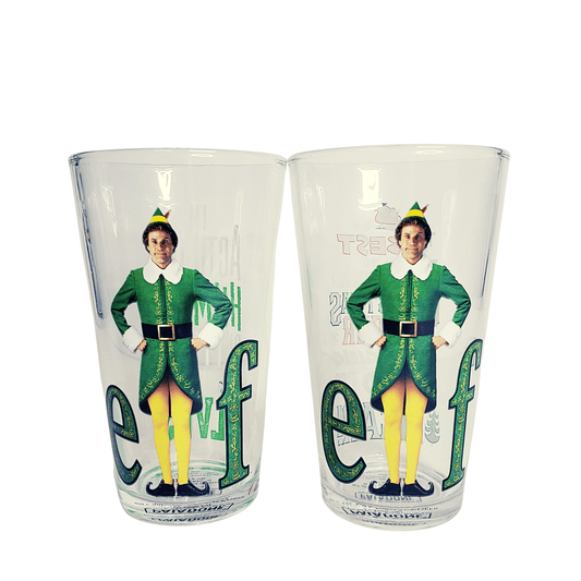 Paladone Pint Glass The Elf Movie Pint Glassware Set 16oz PP7322EL