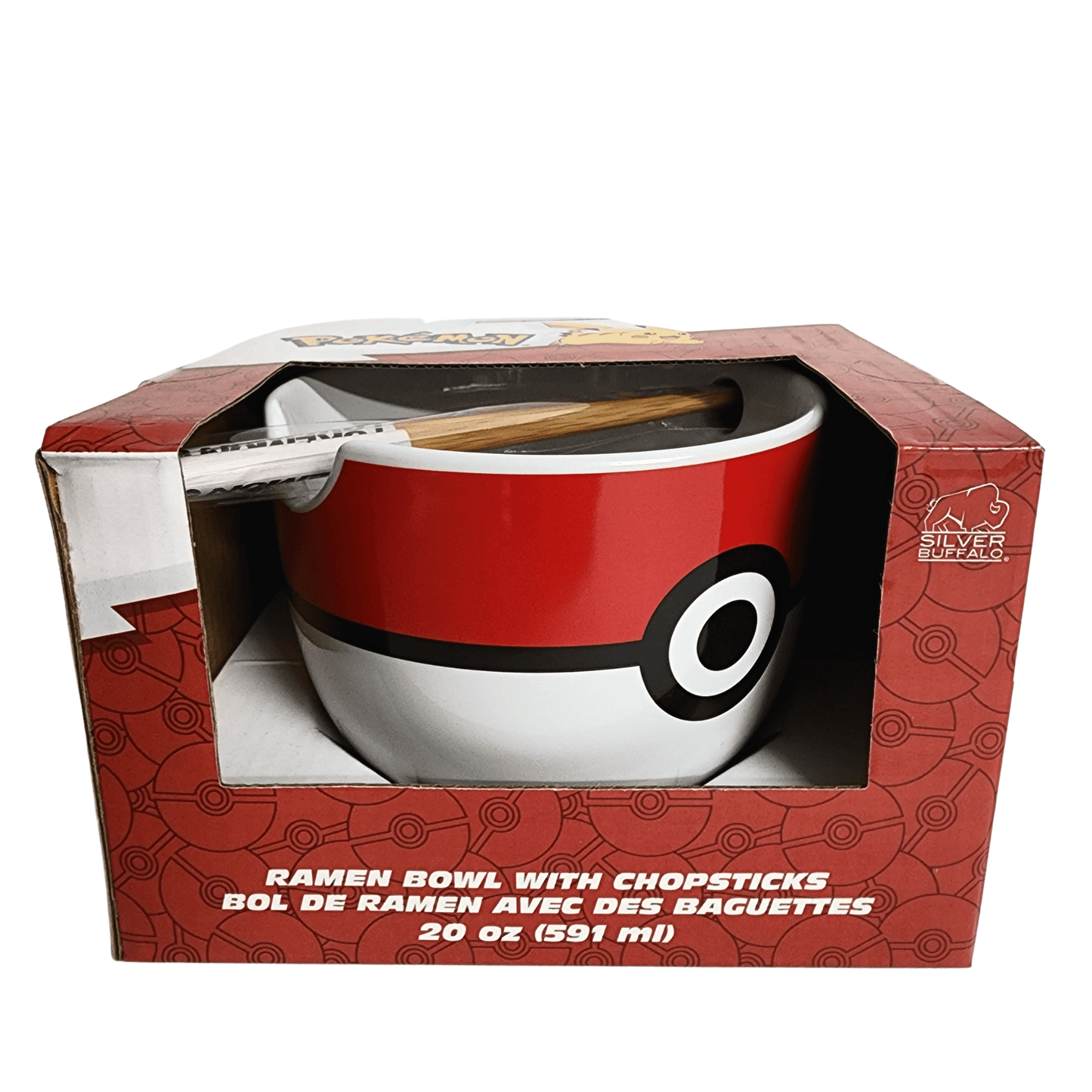 Silver Buffalo Bowl Nintendo Pokemon Pokeball Ceramic Ramen Bowl PK1605KD