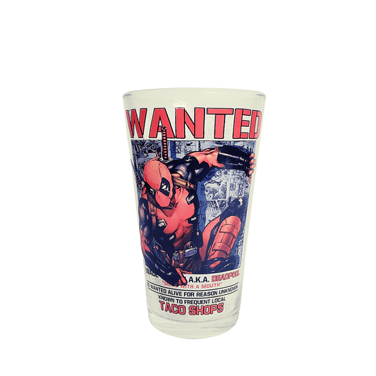 Silver Buffalo Pint Glass Marvel Comics Deadpool Pint Glass 16oz MU120266B