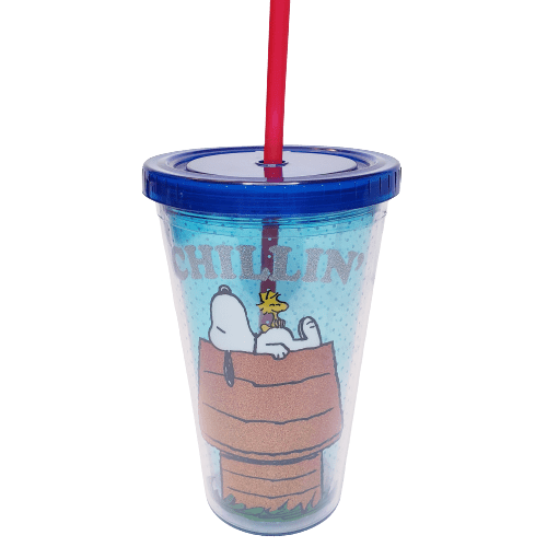 Peanuts Snoopy 20 oz. Glitter Travel Cup with Straw