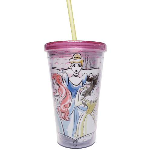 Silver Buffalo Tumbler Disney Princesses Tumbler With Reusable Ice Cubes 16oz DP127881