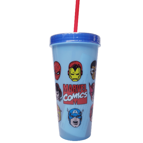 Silver Buffalo Tumbler Marvel Avengers Color Changing Tumbler With Reusable Ice Cubes 24oz MC1510BY