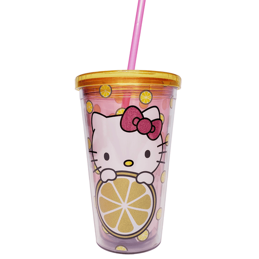 Silver Buffalo Tumbler Sanrio Hello Kitty Glitter Tumbler 16oz KTY40782G