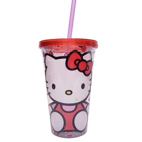 Silver Buffalo Tumbler Sanrio Hello Kitty Snow Globe & Glitter Tumbler 16oz KTY2168S