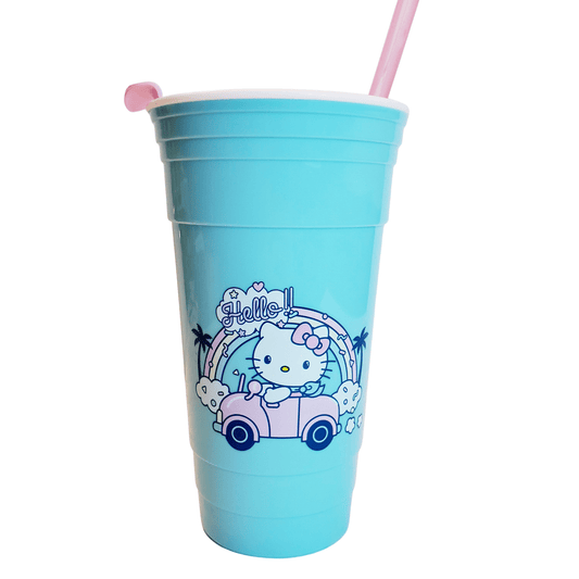 Silver Buffalo Tumbler Sanrio Hello Kitty Travel Tumbler With Straw 32oz KTY410BF-m