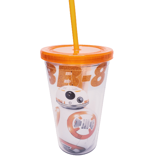 Silver Buffalo Tumbler Star Wars BB-8 Glitter Tumbler 16oz SE111282G