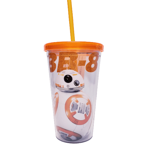 Silver Buffalo Tumbler Star Wars BB-8 Glitter Tumbler 16oz SE111282G