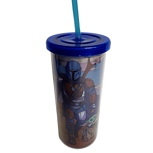 Silver Buffalo Tumbler Star Wars The Mandalorian Tumbler With Straw 20oz SWM5278F