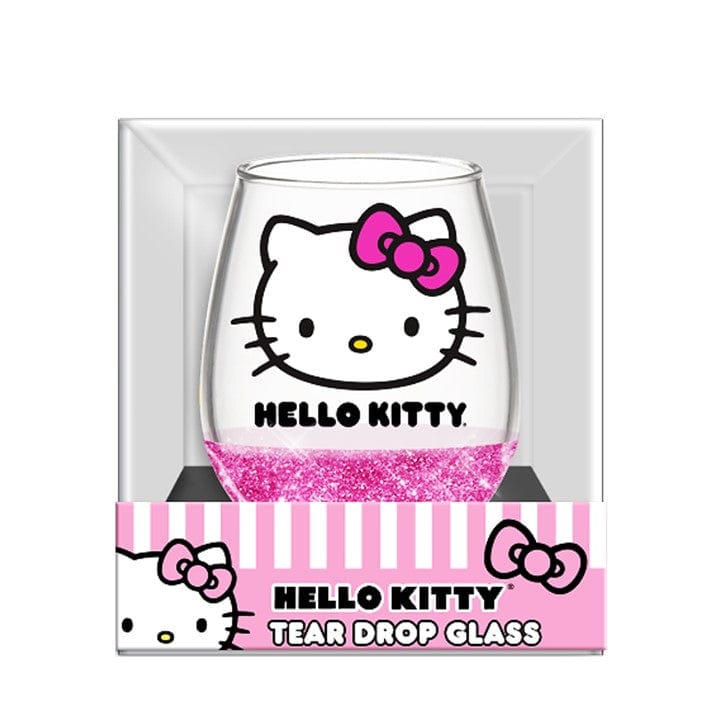 Silver Buffalo Wine Glass Sanrio Hello Kitty Wine Glass 20oz KTY627GAB Glitter Bottom