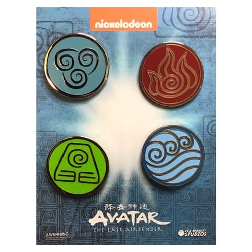 Avatar The Last Airbender Elemental Bending Arts Enamel Pin Set